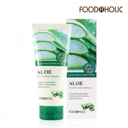 Пенка для умывания с экстрактом алое FoodaHolic Aloe Smothie Foam Cleansing 180ml